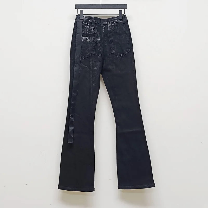 Waxed Street Flare Jeans