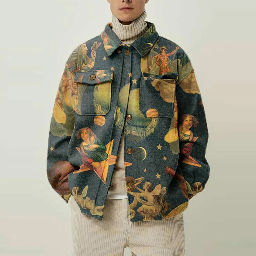 Casual Printed Pattern Men's Jacket
