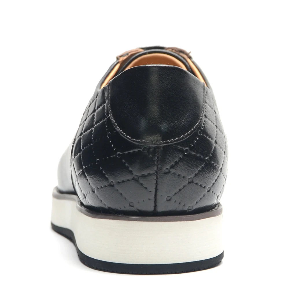 Patchwork Solid and Patterned Derby Shoes