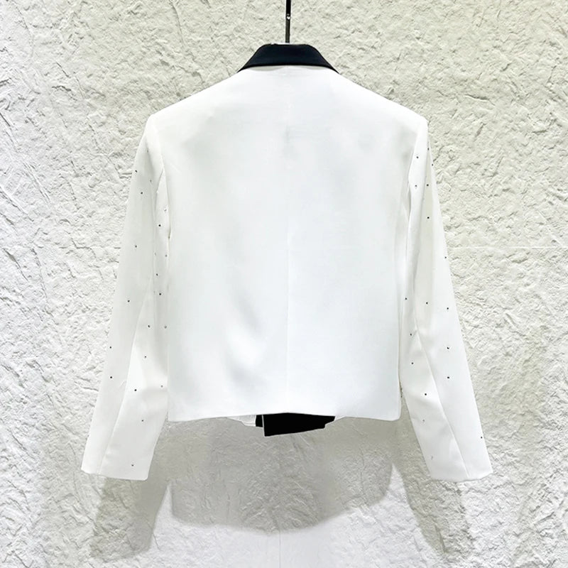 Rhinestone Chain Design Fashion Blazer
