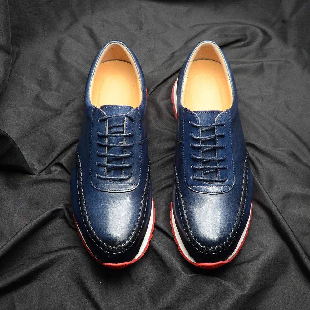 Men's Stitches Lace-Up Leather Casual Shoes