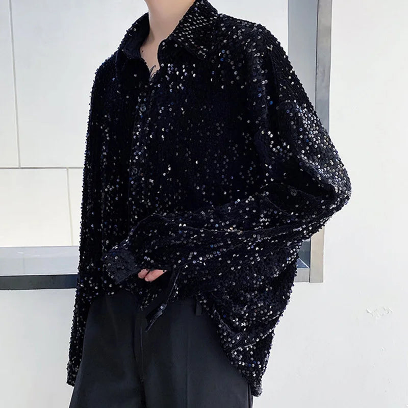 Solid Light Sequin Adjustable Ribbon Shirt