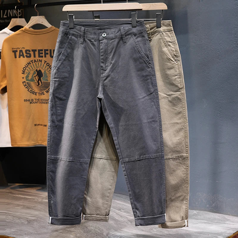 Side Pockets Casual Cotton Pants