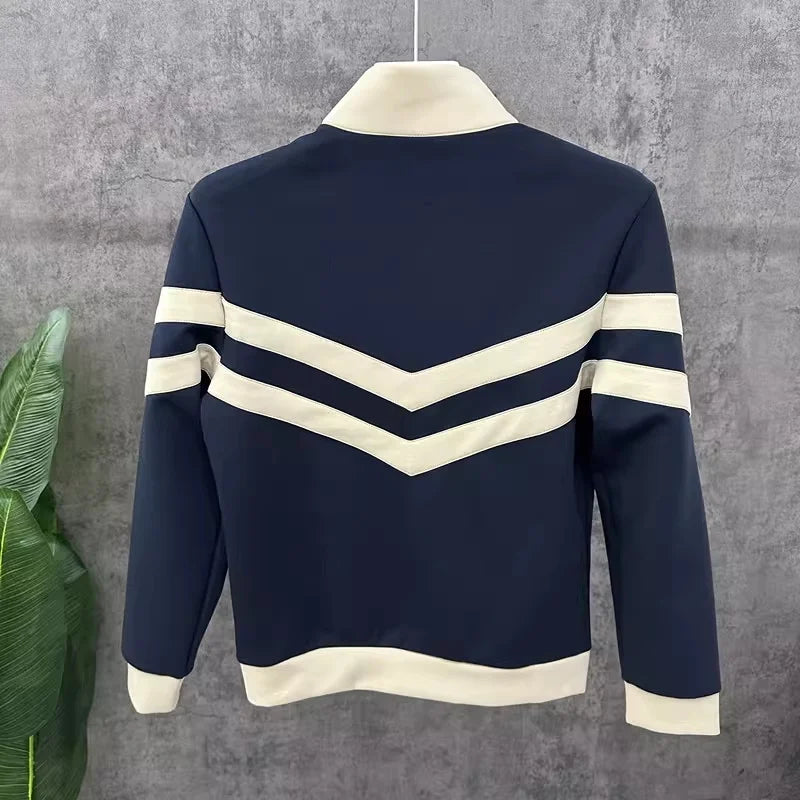 Men's Half Zip Stripe Sweatshirt
