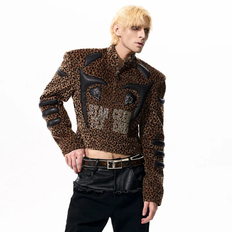 Leather Leopard Patchwork Jacket