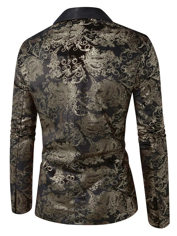 Luxury Jacquard Pattern Polyester Blazer