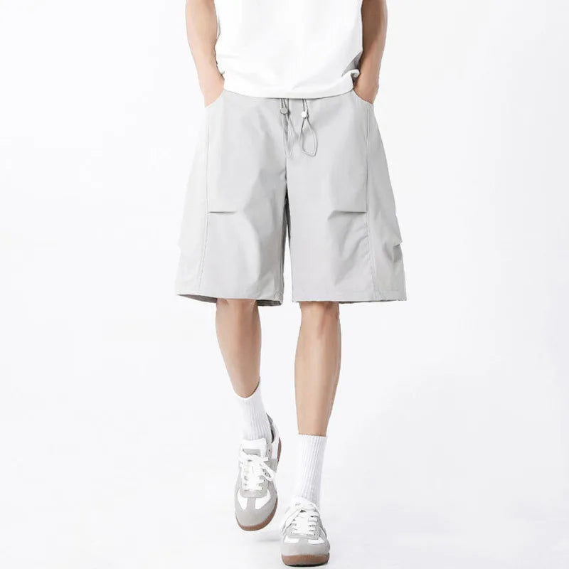 Casual Drawstring Solid Color Quick-Dry Shorts
