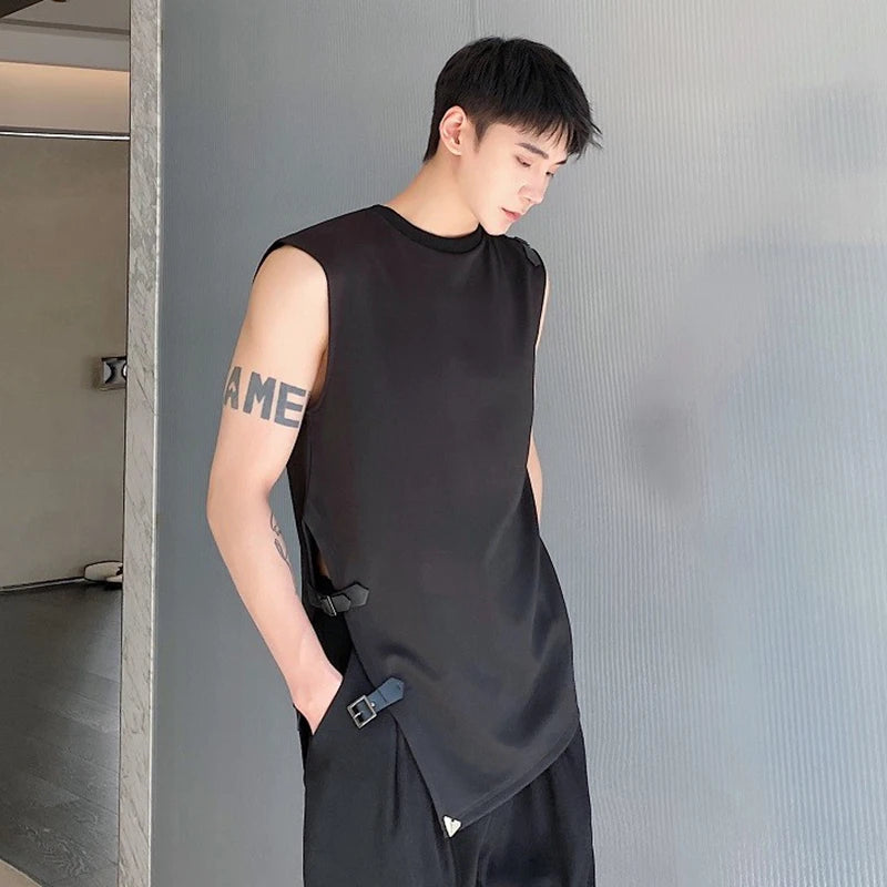 Adjustable Button Buckle Design T-Shirt