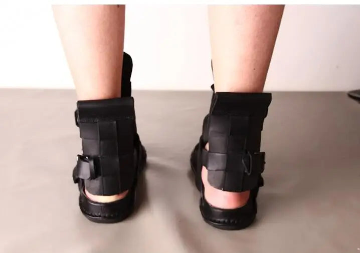 Black Rome Gladiator Lace-up Sandals