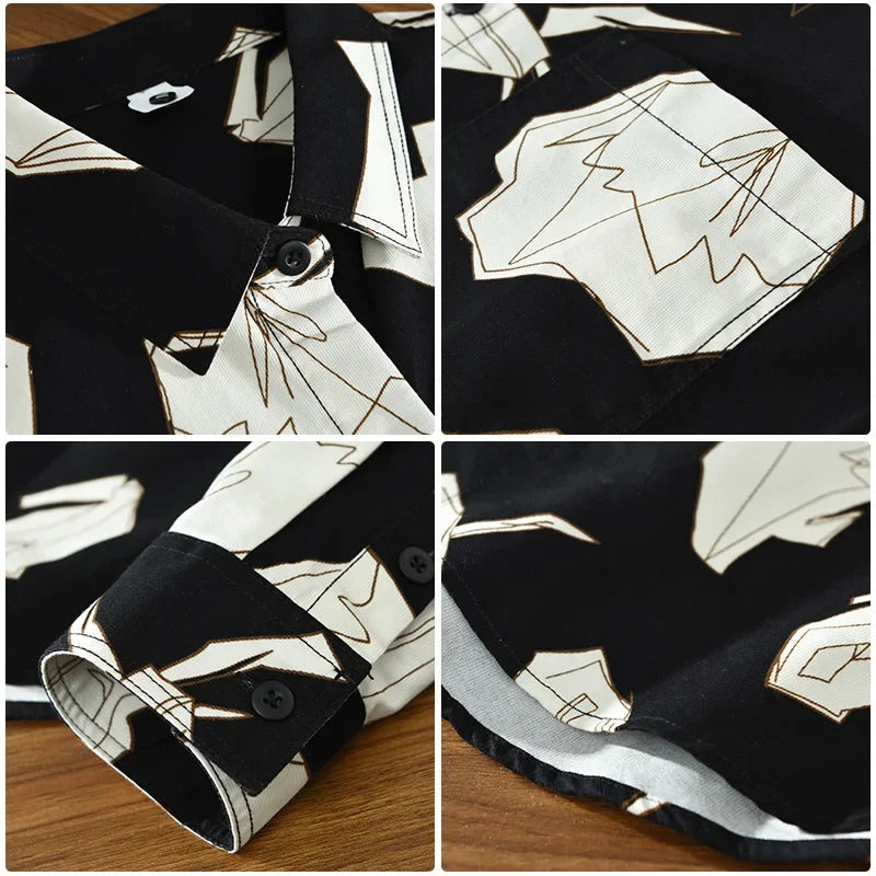Black Color Print Patten Shirt