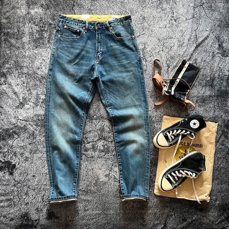 Classic Blue Cotton Denim Jeans