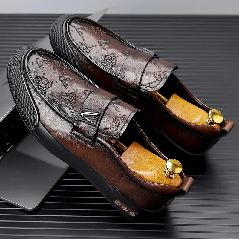 Sophisticated Embossed Leather Loafers