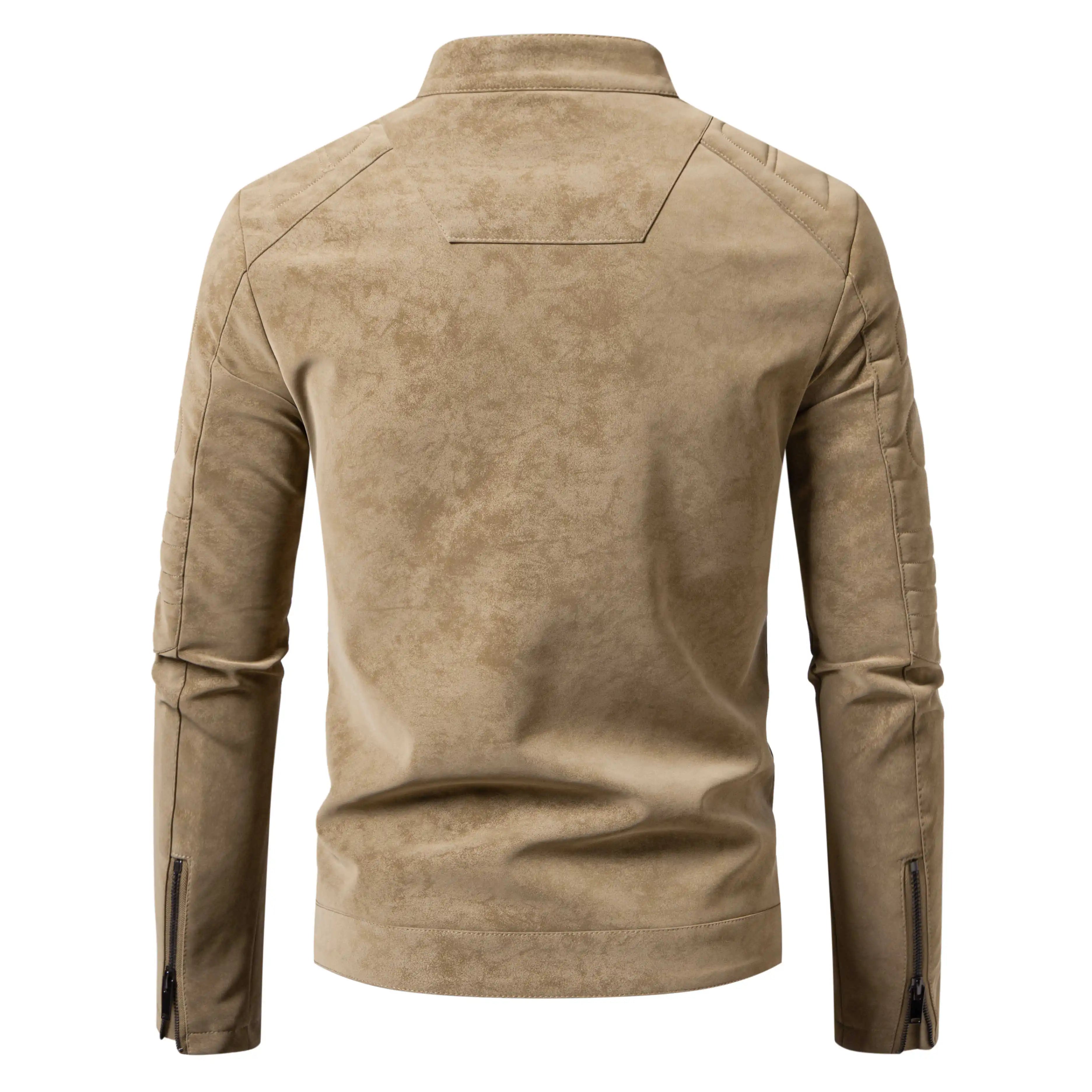 Stand Collar Metal Zipper Moto Jacket