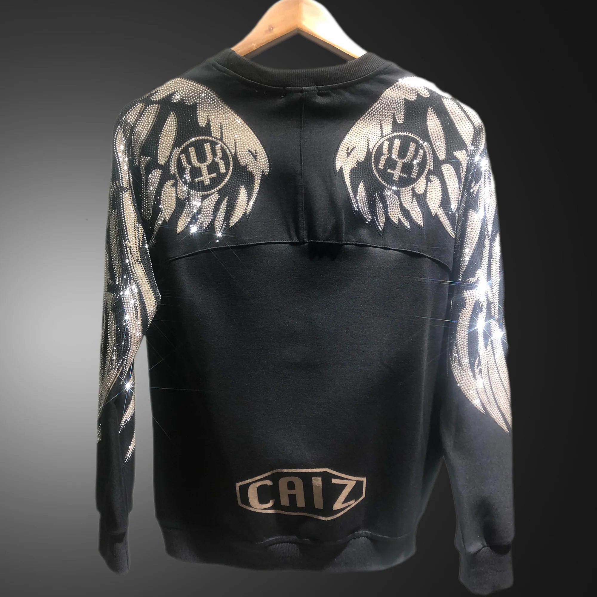 Shiny Tiger Head Rhinestone Sweater