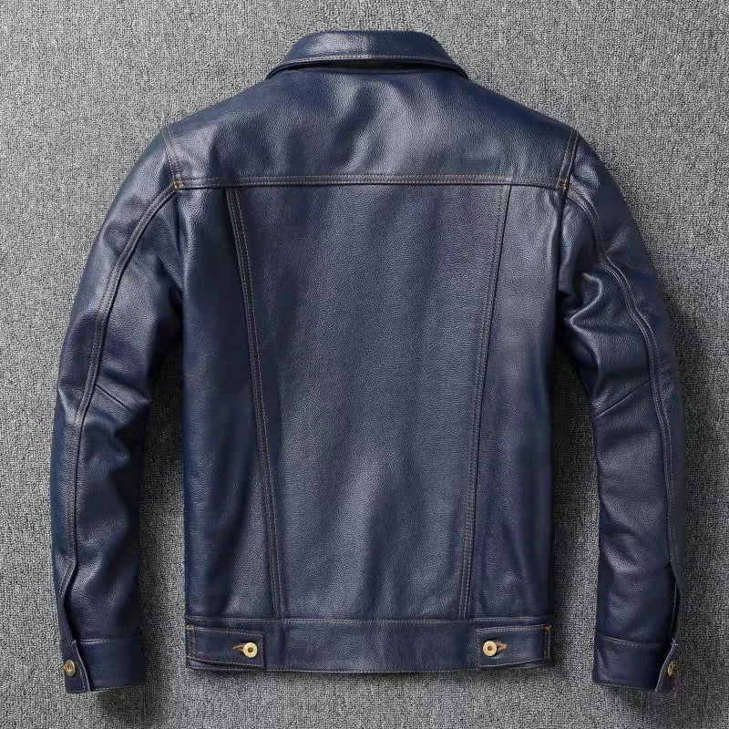 Solid Motorcycle Genuine Leather Fit Jacket