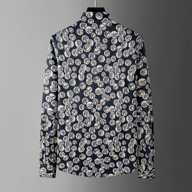 Retro Printed Pattern Men's Shirt