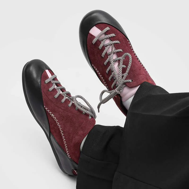 Faux Nubuck Solid Lace-Up Sneakers