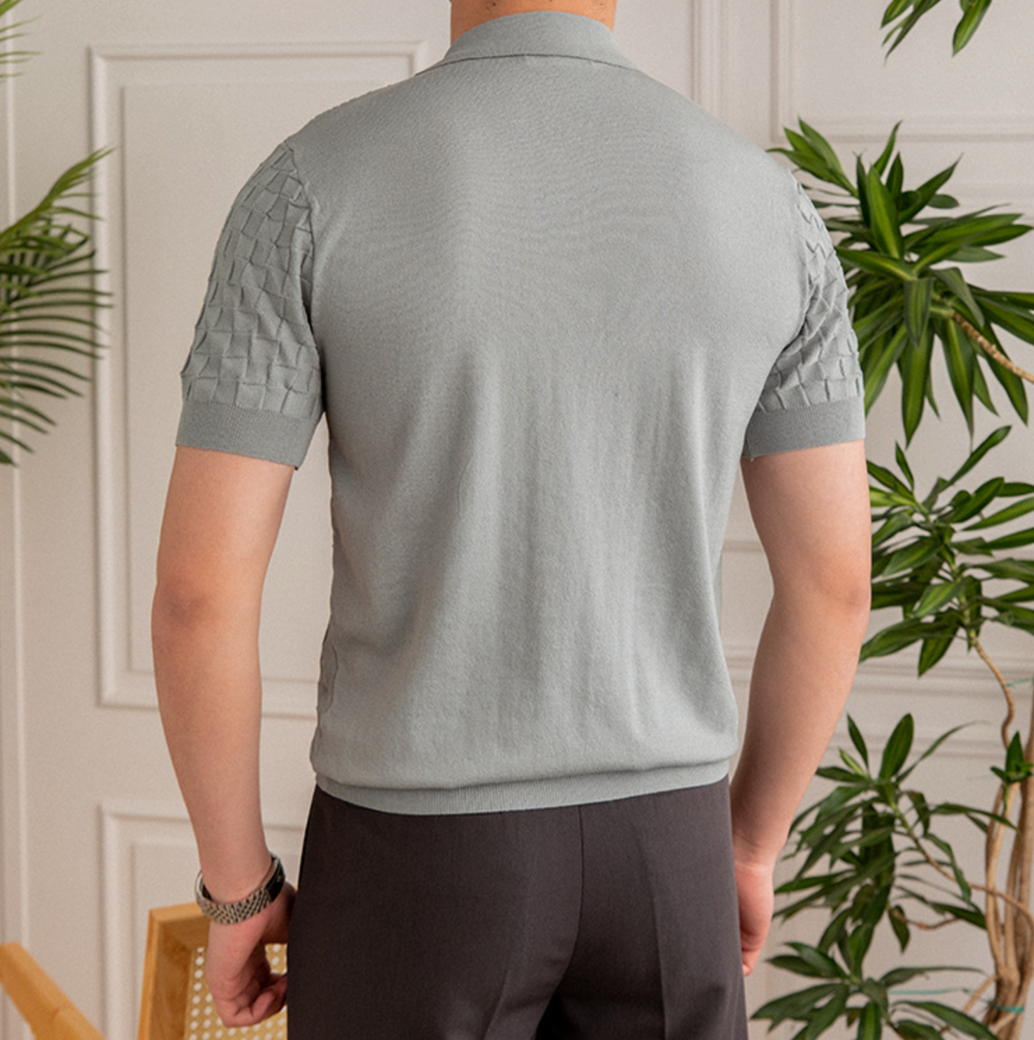 Casual Solid Color Viscose Polo Shirt