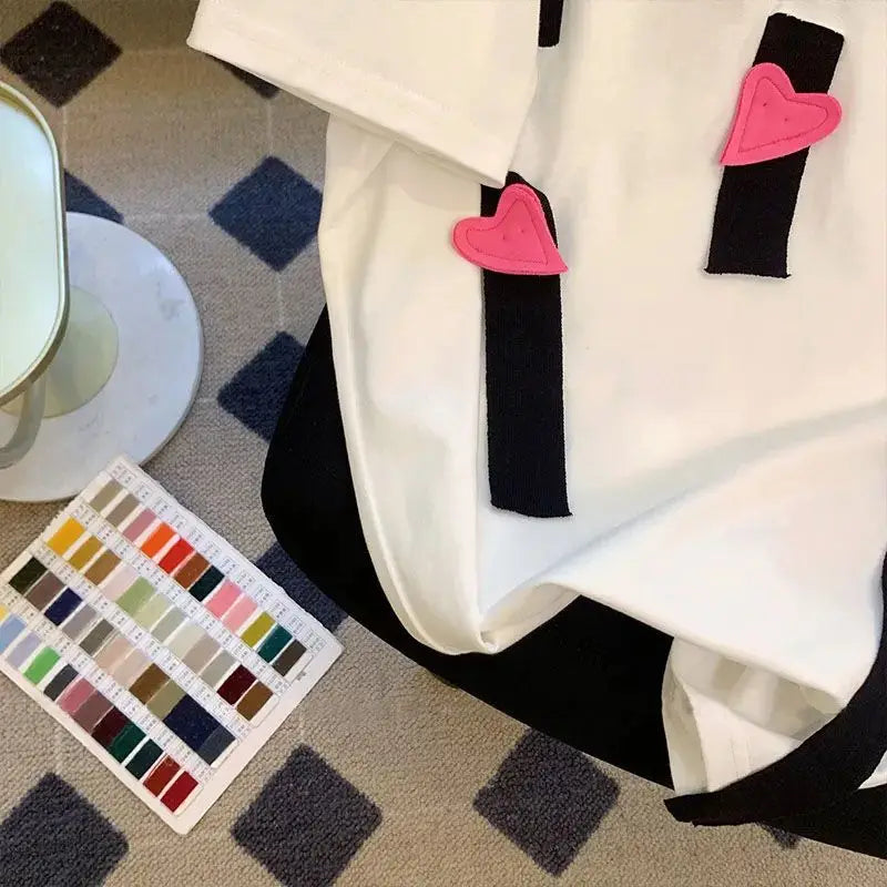 Minimalist Patchwork Round Neck Loose T-Shirt