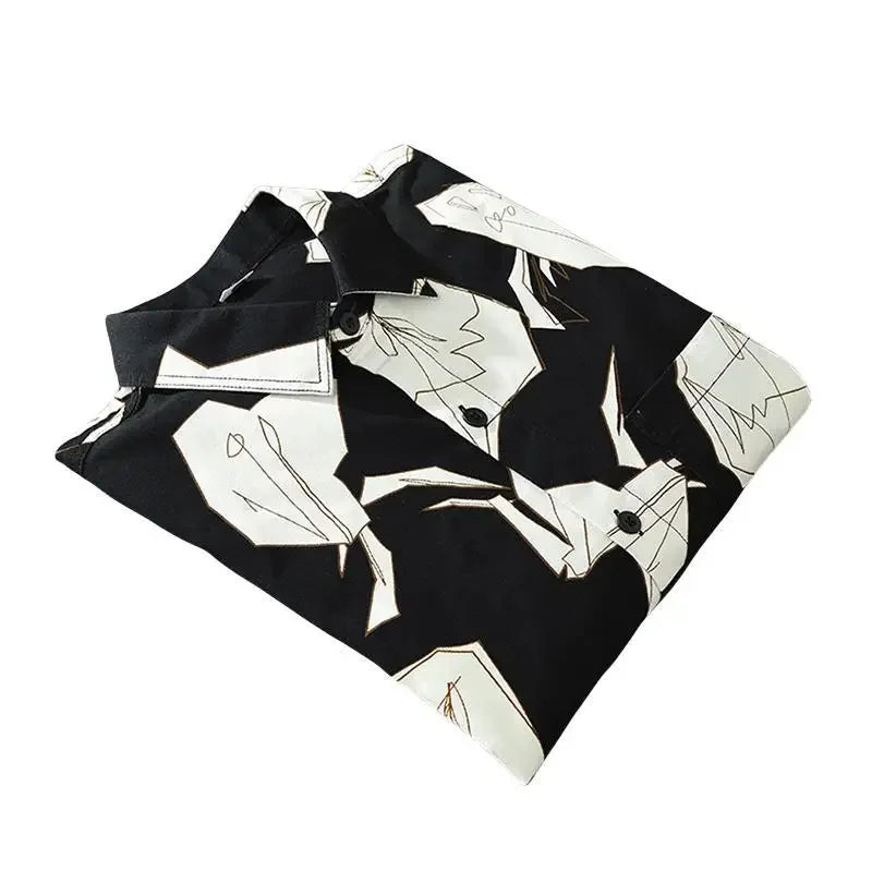 Black Color Print Patten Shirt