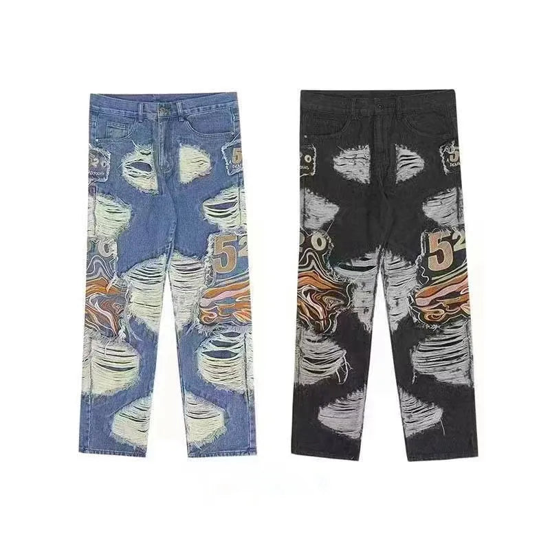 Streetwear Ripped Baggy Jeans