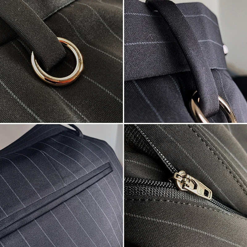 Simple Classic Stripe Slim Fit Trousers