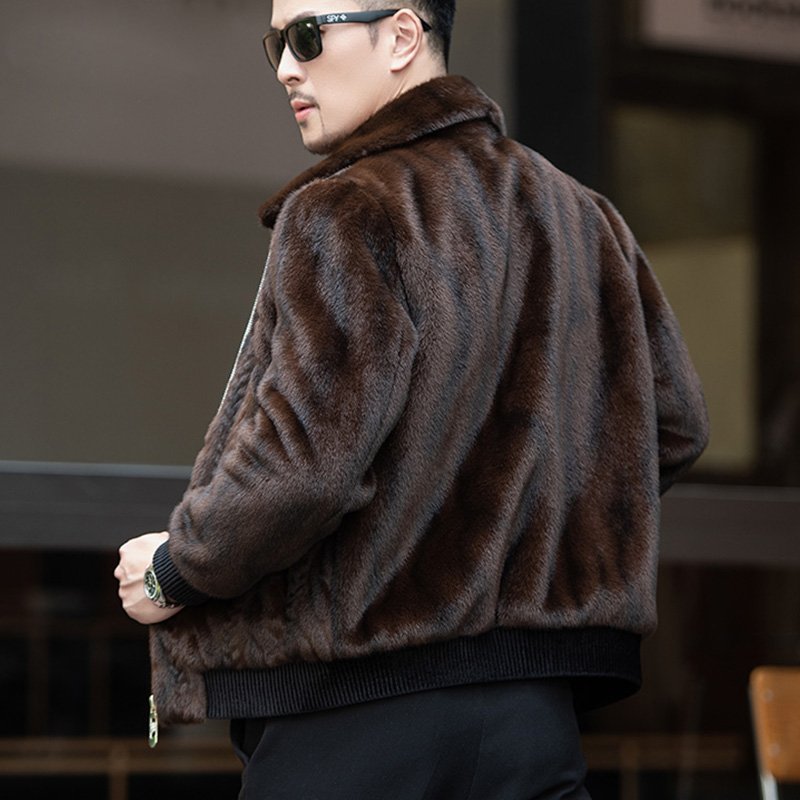 Ornamentation Thick Fur Zipper Jacket