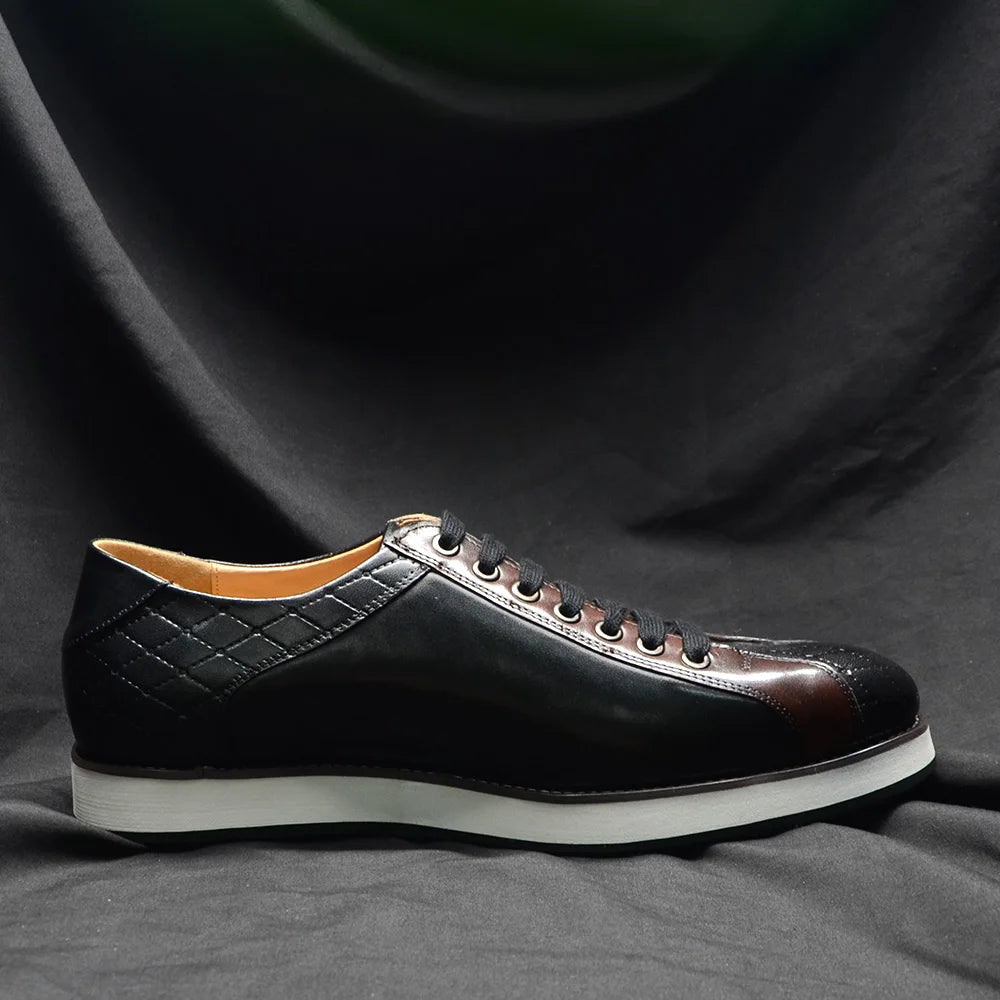 Patchwork Solid and Patterned Derby Shoes