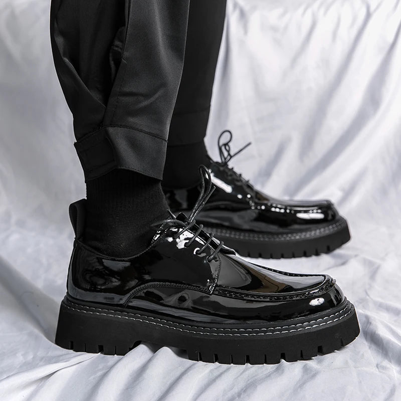 Platform Thick-Soled Black Formal Shoes