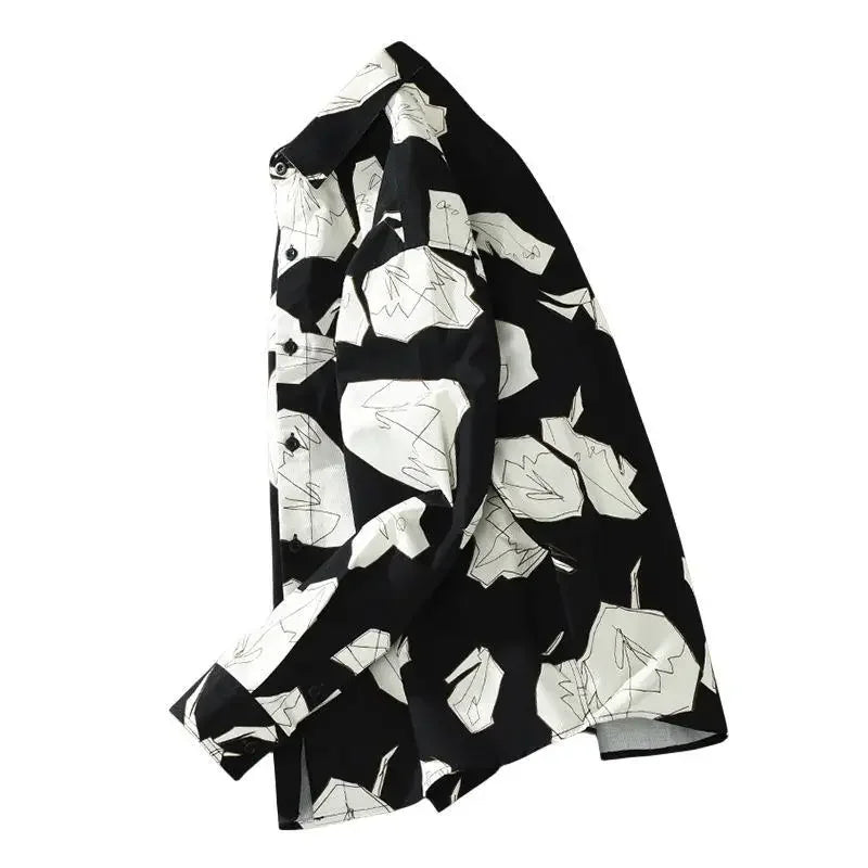 Black Color Print Patten Shirt