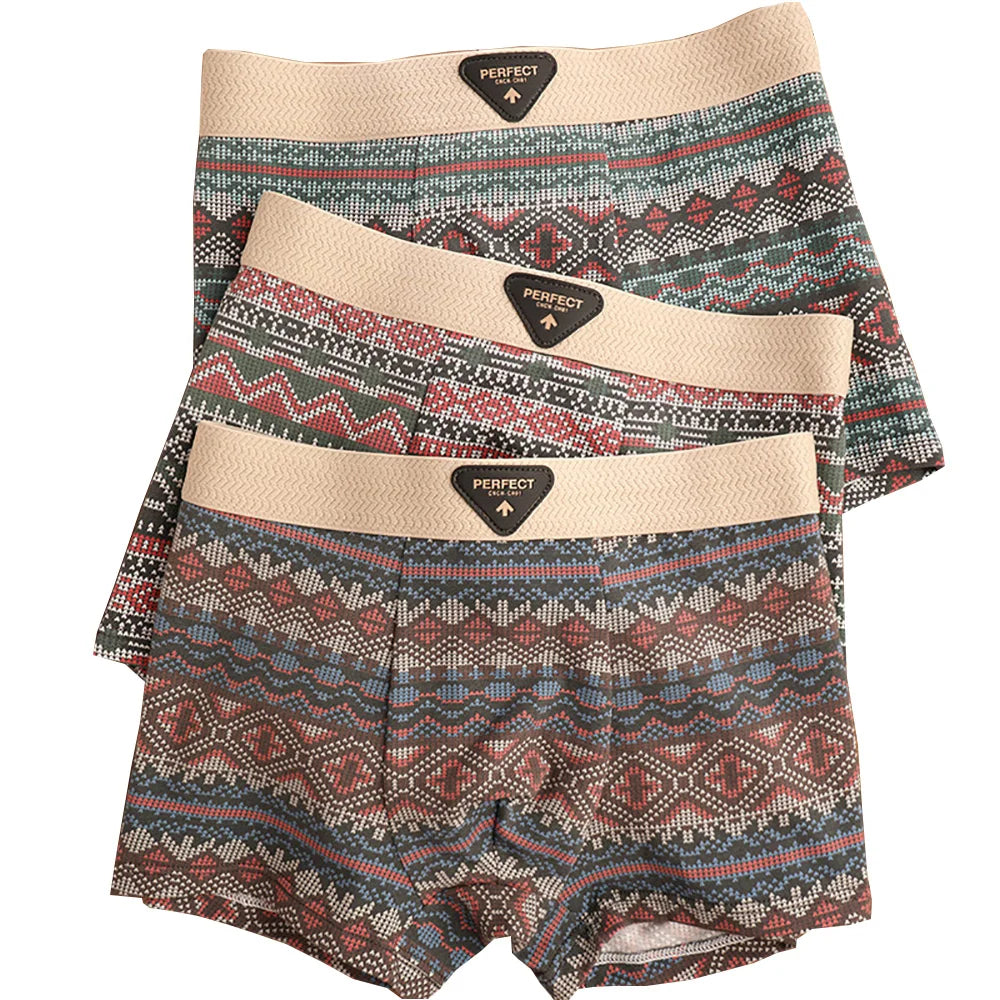 Retro Print Mesh U Type Boxer Set