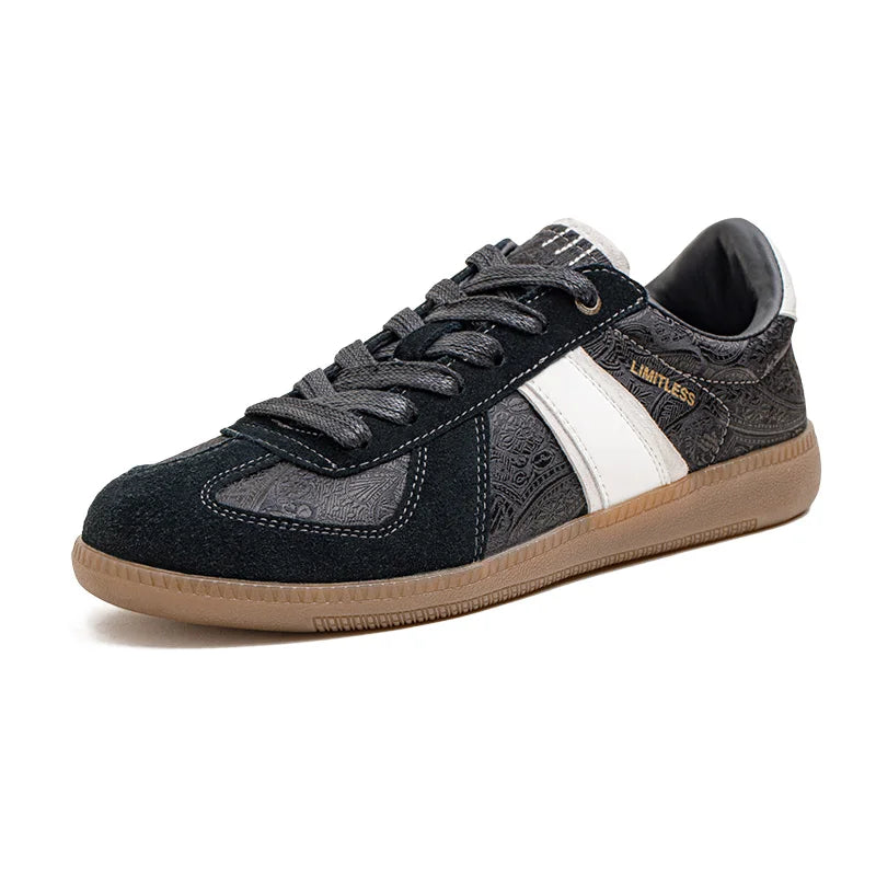 Geometric Black Casual Synthetic Sneakers