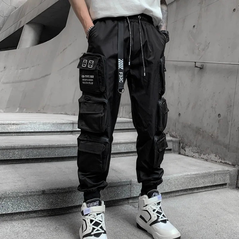 Black Tactical Techwear Multi-pockets Cargo Pants
