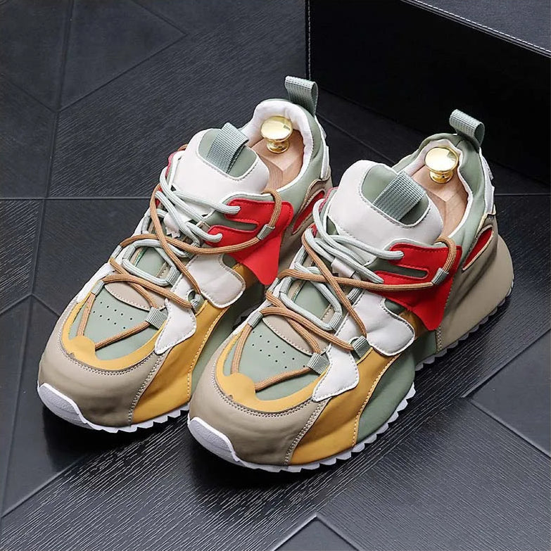 Mixed Colors Chunky Low-Top Sneakers