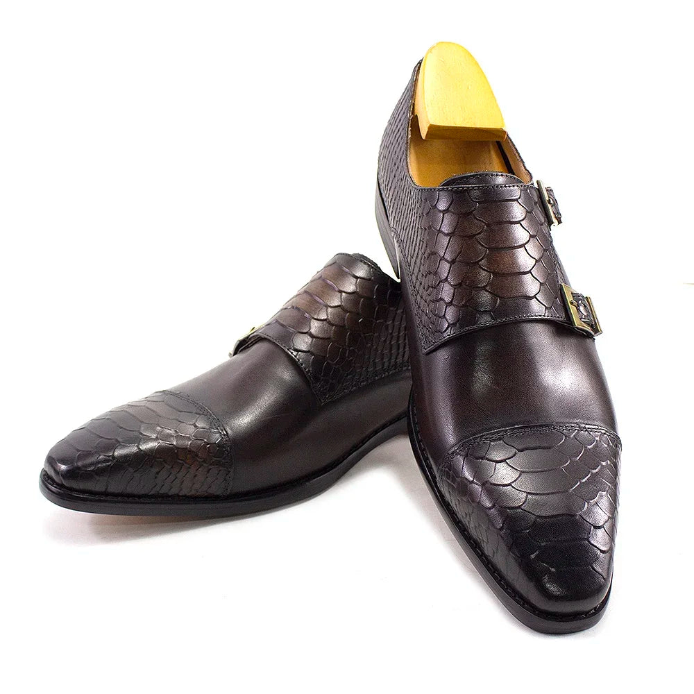 Luxury Double Buckle Monk Strap Shoes