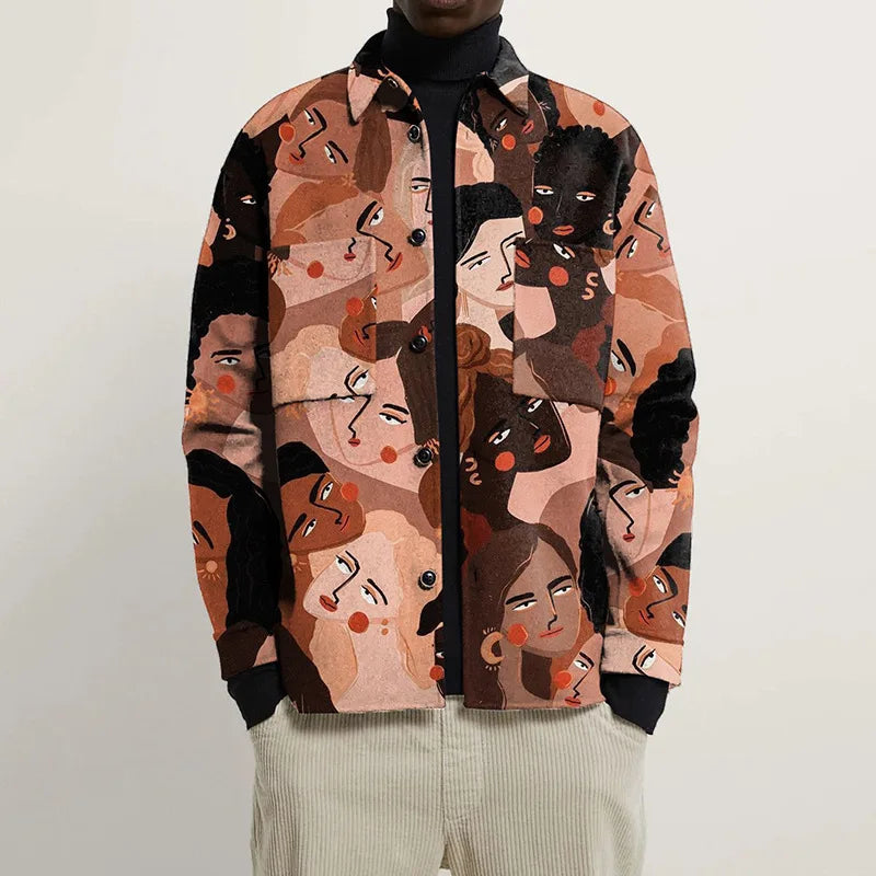 Casual Printed Pattern Men's Jacket