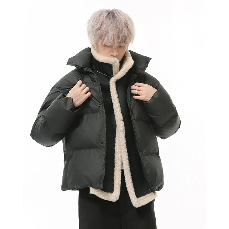 Fake Two-piece Style Single Breasted Parka