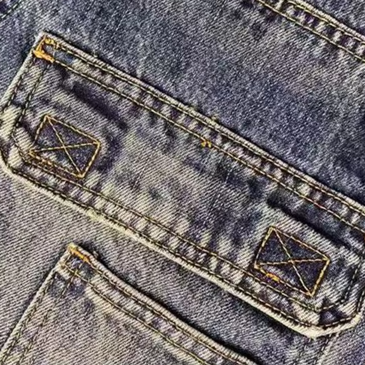 Loose Straight Embroidery Denim Men's Jeans