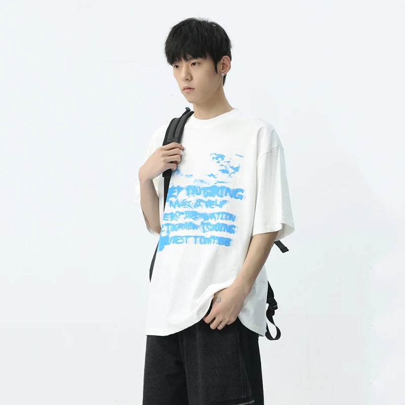 Trend Printing Round Neck Casual T-Shirt