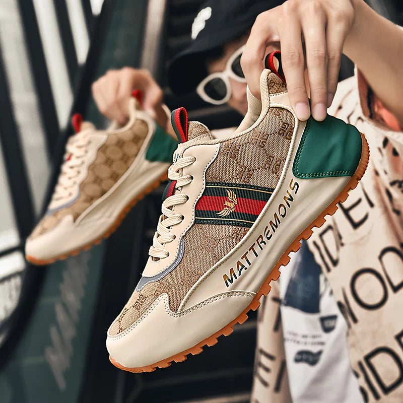 Geometric Pattern Height Increasing Sneakers