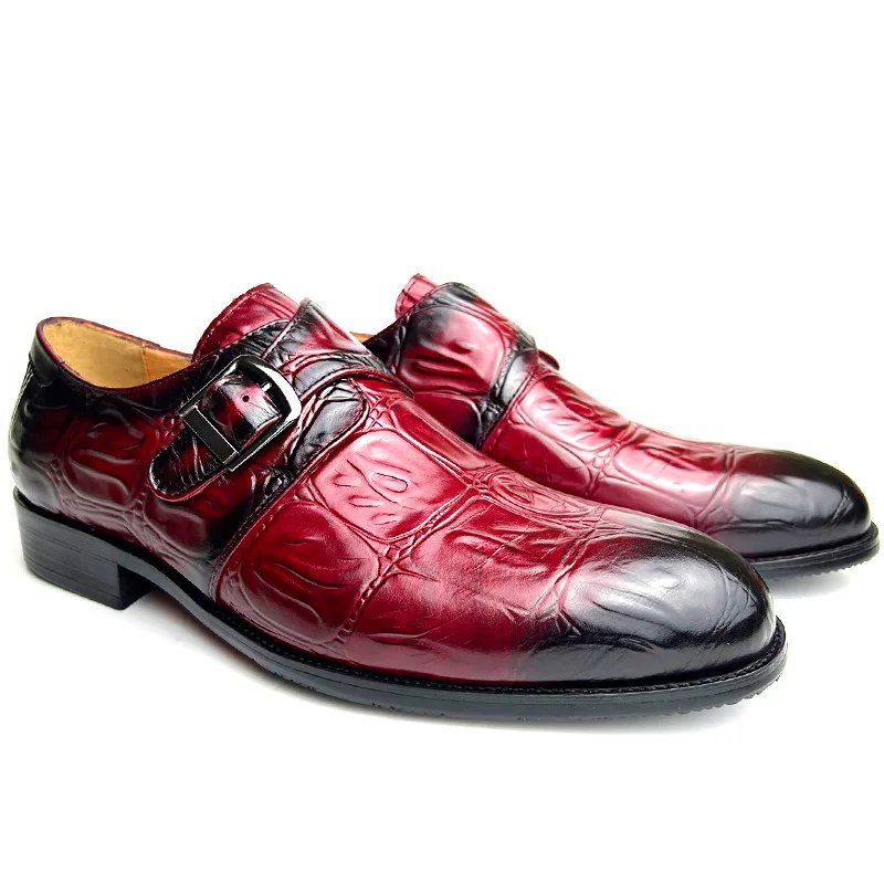 Premium Red Monk Strap Shoes