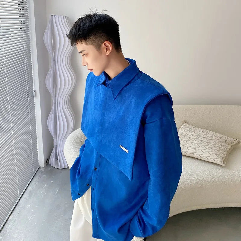 Solid Blue Color Polyester Shirt