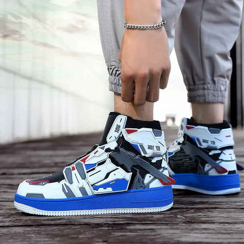Wing Appliques Patchwork High-Top Sneakers