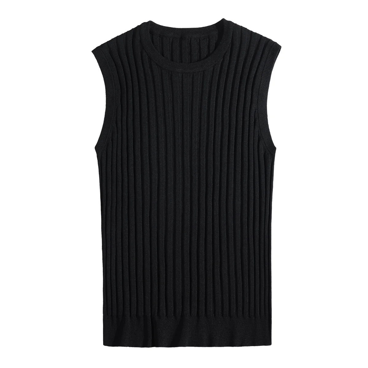 Men's Striped Knitted O-Neck Tank Top