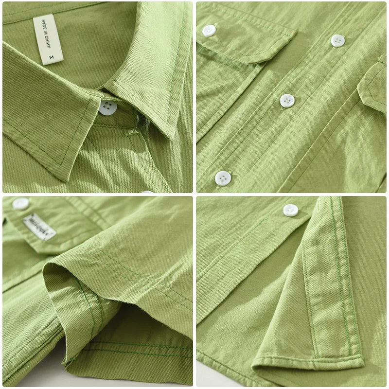 Casual Double Pockets Cotton Shirt
