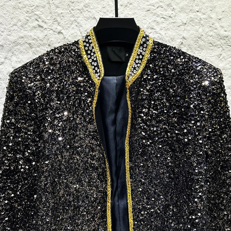 Rhinestone Embroidery Sequin Decoration Blazer