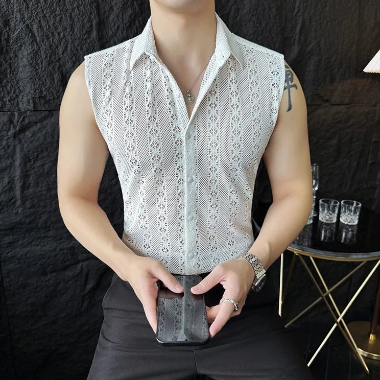 Casual Hollow Out Geometric Vest