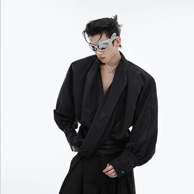 Solid Oversized Flowy Plaid Blouse Shirt