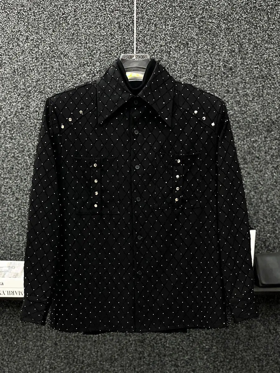 Black Midnight Quilted Stud Shirt