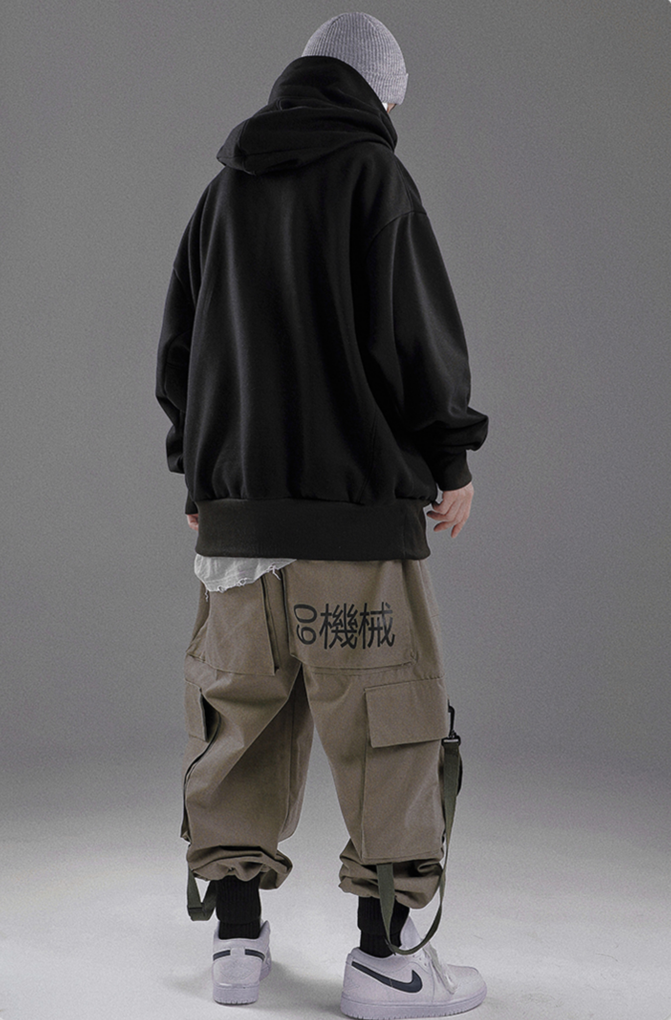 Oversize High Collar Solid Color Hoodie